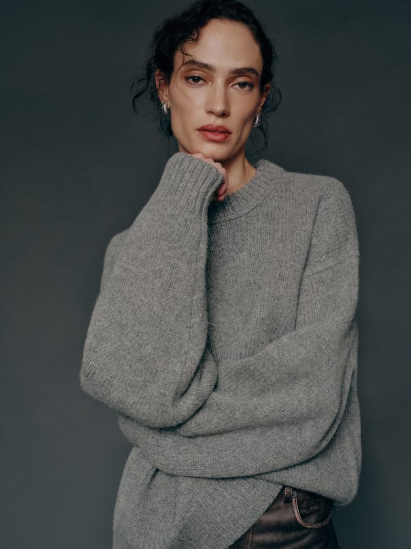 Gwen Oversized Regenerative Wool Sweater - Mid Grey